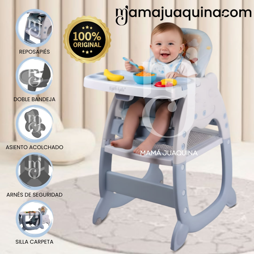 Silla de Comer Escritorio 2 en 1 «EY KITTY» Edición Exclusiva Azul