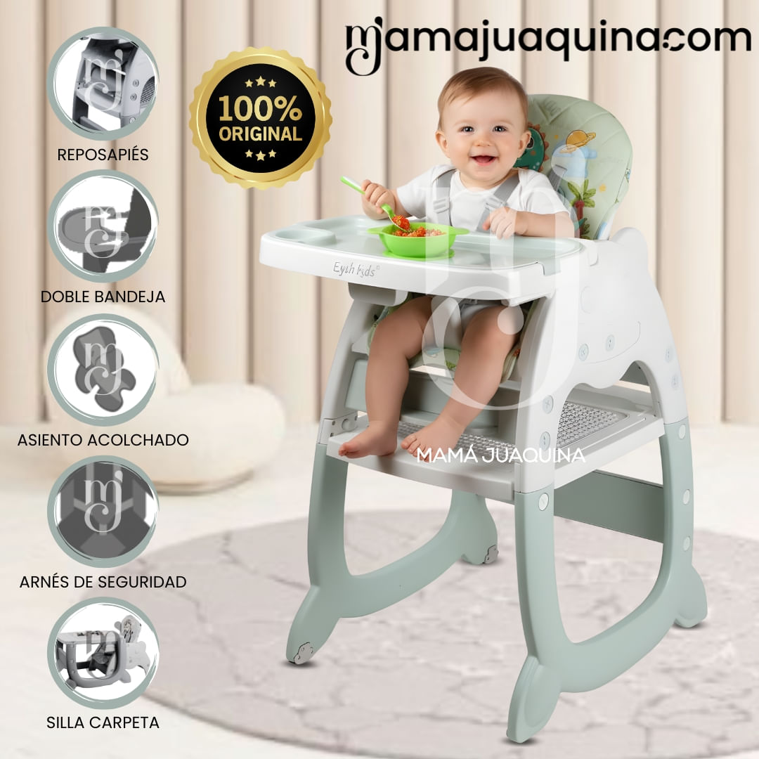 Silla de Comer Escritorio 2 en 1 «EY KITTY» Edición Exclusiva Verde