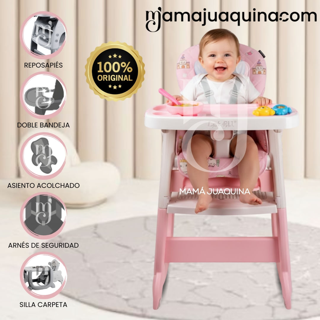 Silla de Comer Escritorio 2 en 1 «EY KITTY» Edición Exclusiva Rosa