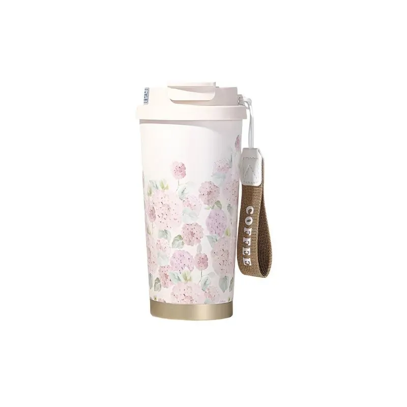 Taza Térmica de Acero Inoxidable Flores 520 ml