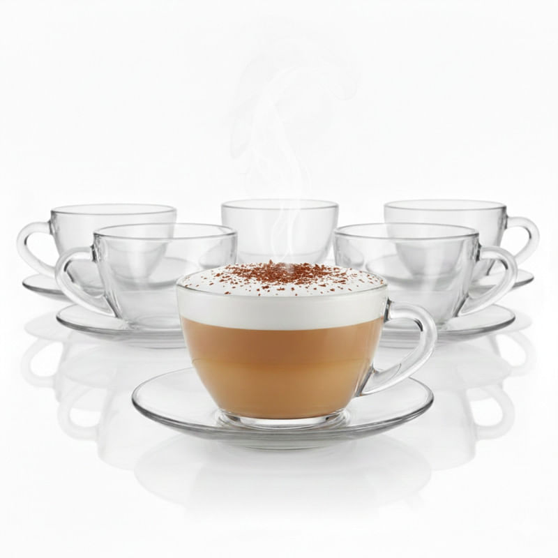 Tazas para Bebidas Calientes con Plato Set X6