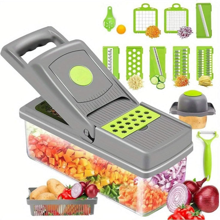 Picador De Verduras 14 En 1 Multifuncional Cortador Cocina Pro