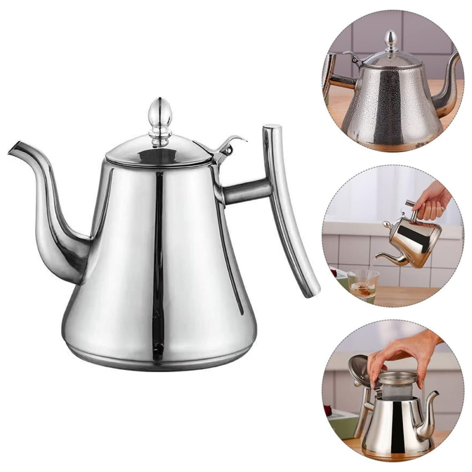 Cafetera Tetera 1.5L Con Filtro de Acero Inoxidable