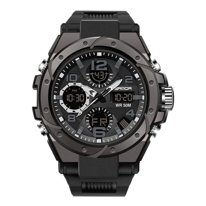Reloj Deportivo SANDA 6008 Negro Cuarzo Dual Timer