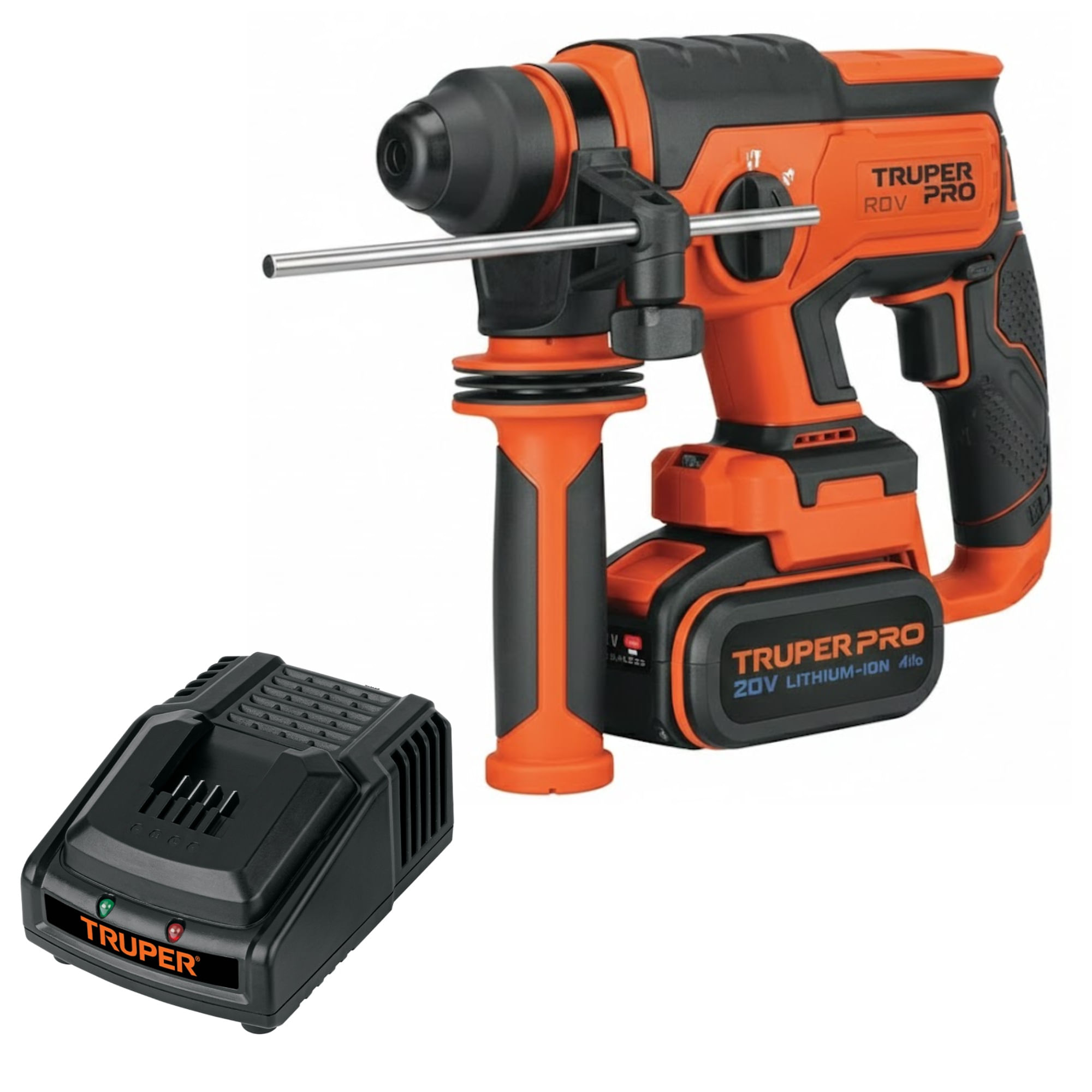 Rotomartillo Percutor Inalámbrico Brushless SDS PLUS 20V, 2J, Batería 4A 103263 Truper Pro