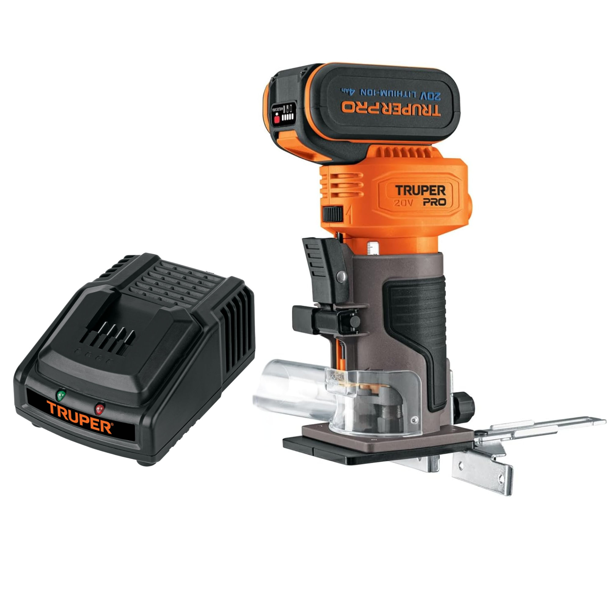 Ruteadora Inalámbrica 20v 1/4"" Brushless, Batería 4A, 102865 Truper Pro