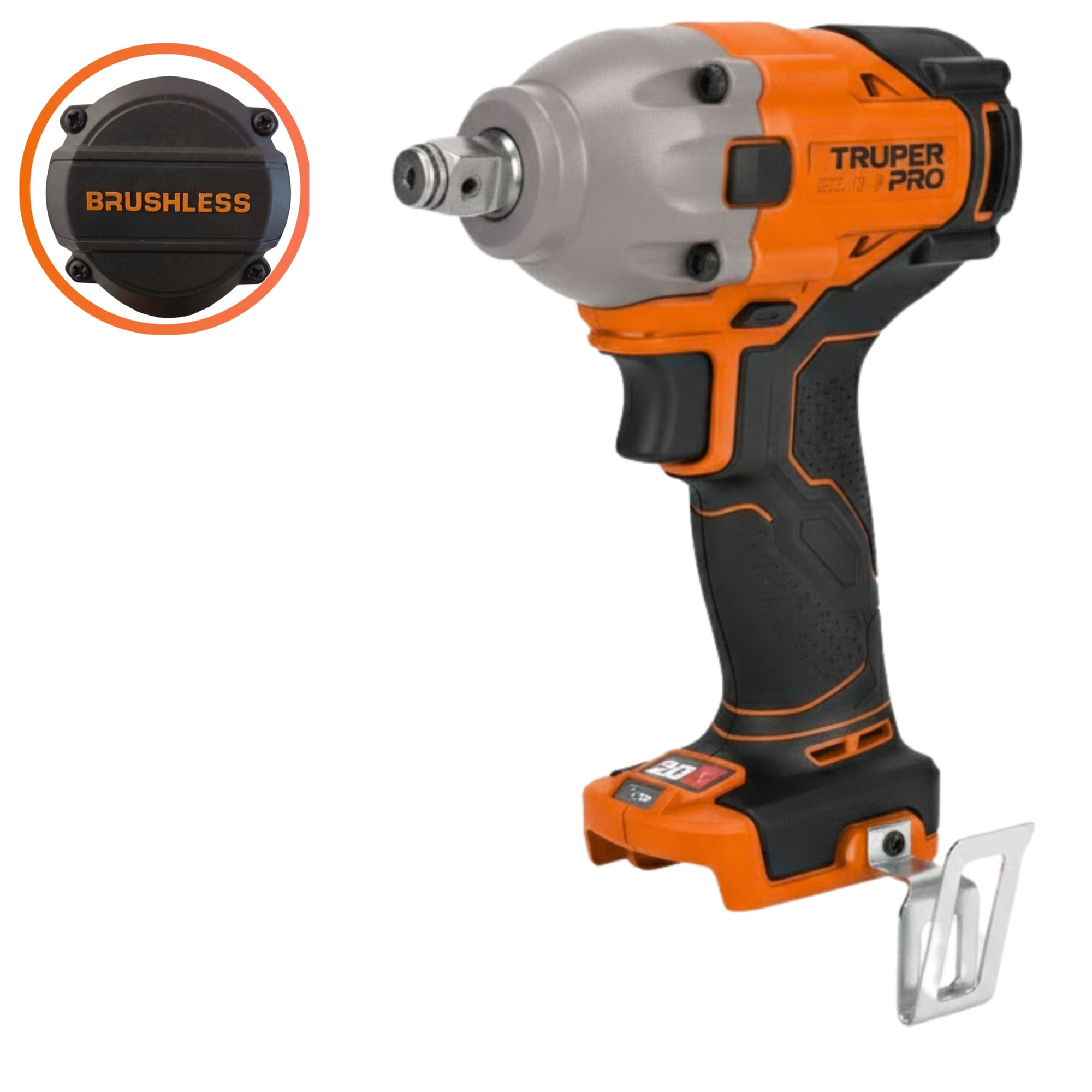Llave de Impacto Inalámbrico 250Nm 1/2'' 20v Brushless, Sin Batería, Truper Pro