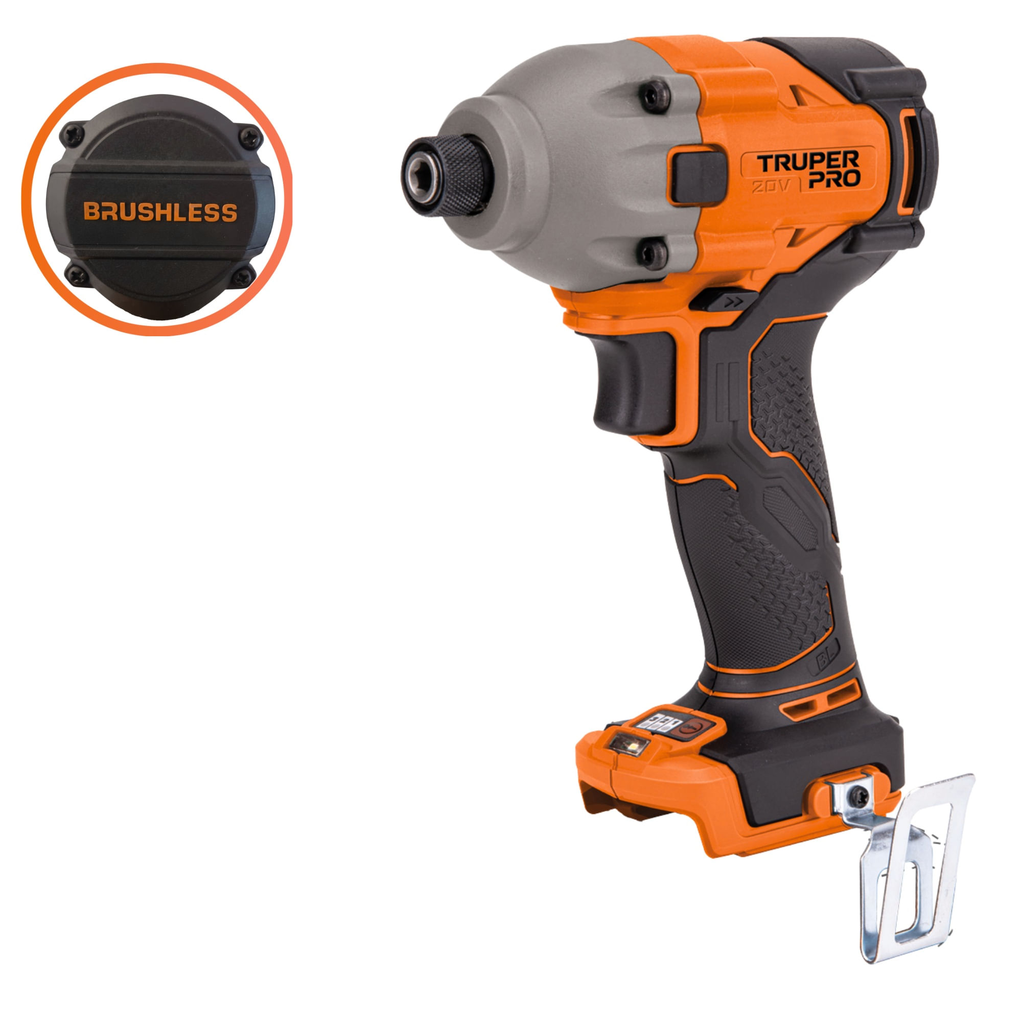 Destornillador de Impacto Inalámbrico 20V 220Nm 1/4"" Brushless, Sin Batería 103254 Truper Pro