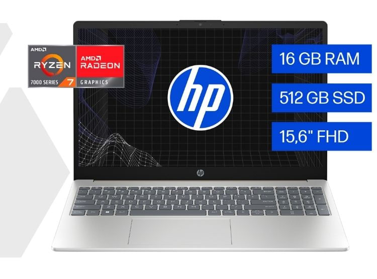 Laptop HP 15-fc0275la Ryzen 7 16GB RAM 512GB SSD 15.6 FHD