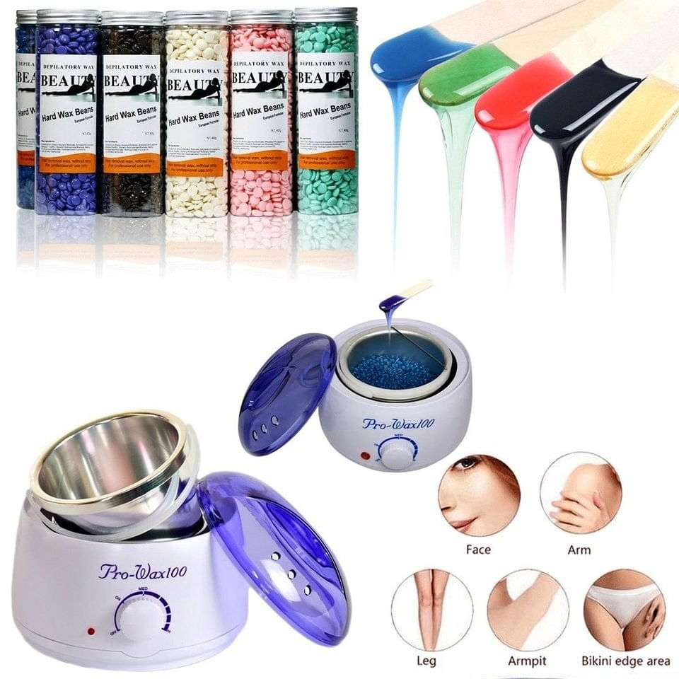 Kit Olla Calentadora Para Cera Depilatoria Profesional + Cera 400g