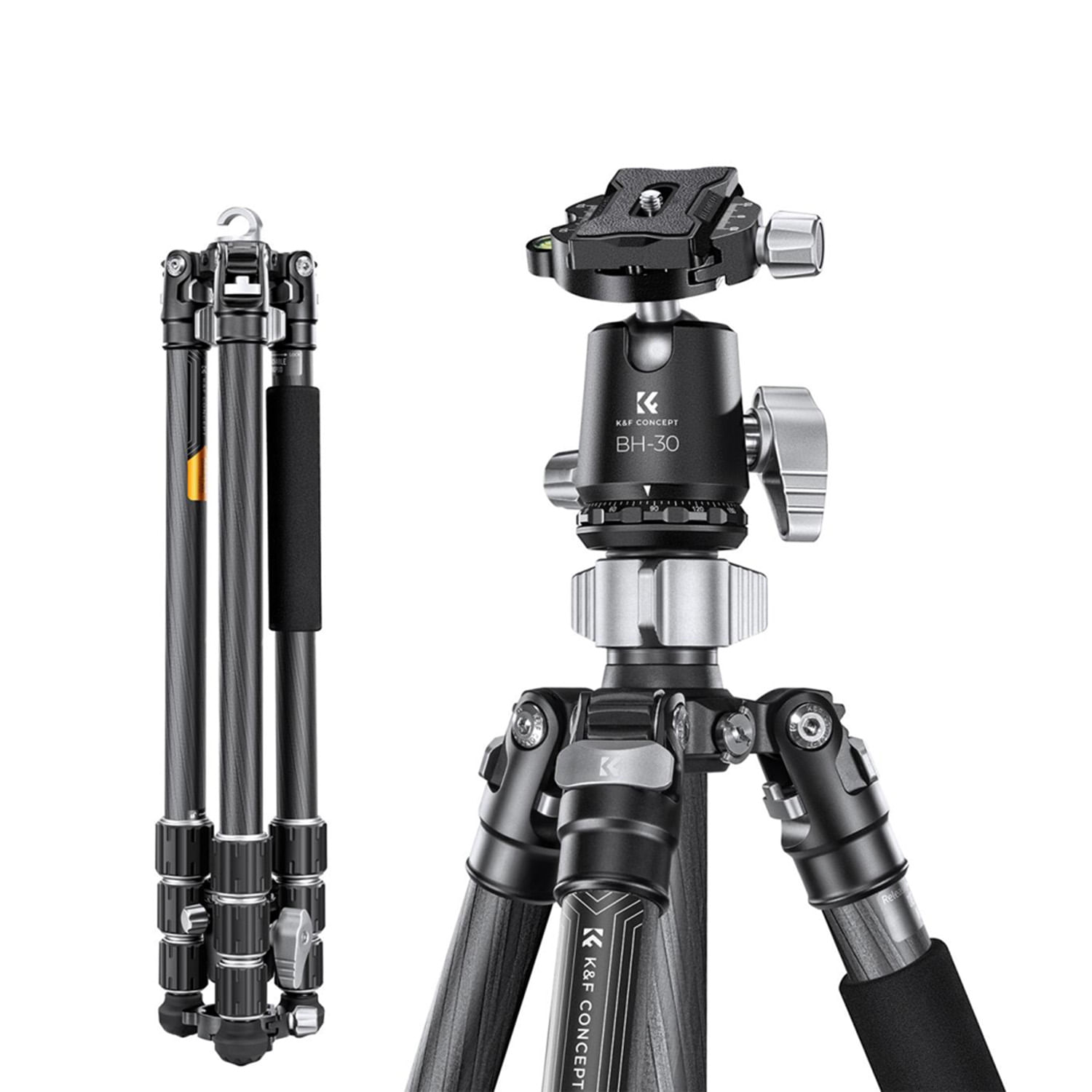 Trípode K&F Concept X-Series X254C4+BH-30 de Fibra de carbono – KF09.116