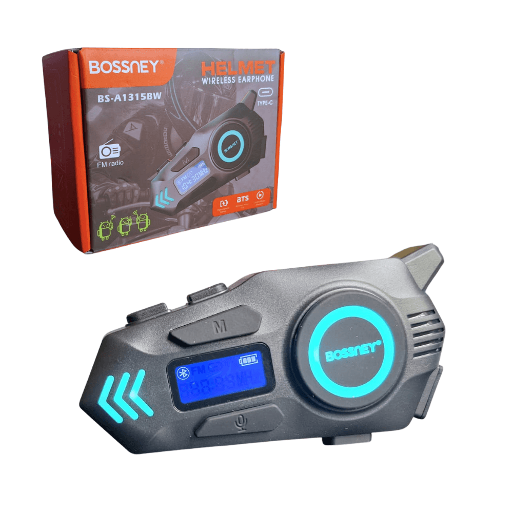 Auricular con Microfono Bluetooth para Casco Bossney Bs-A1315Bw