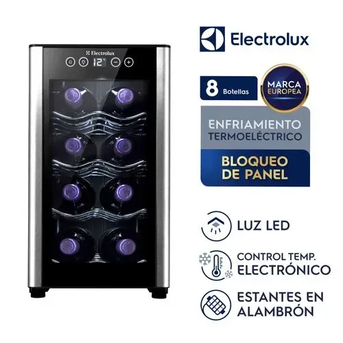 Cava de Vinos Electrolux Termoeléctrica 8 Botellas Negra (ERW082XAMB)