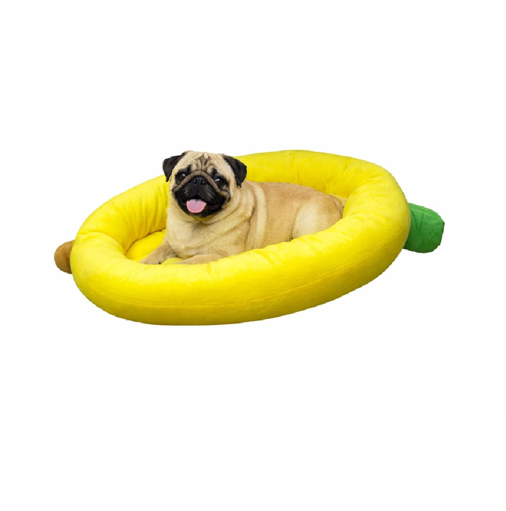 Cama colchoneta temática plátano para perros y gatos talla M