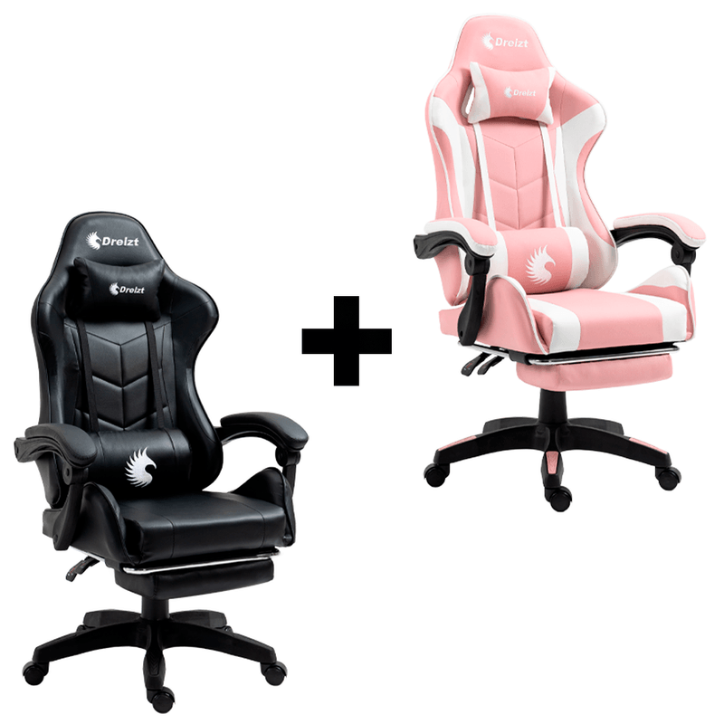 Combo Silla gamer Dreizt Shine Series Negro + Silla gamer Dreizt Shine Series rosado