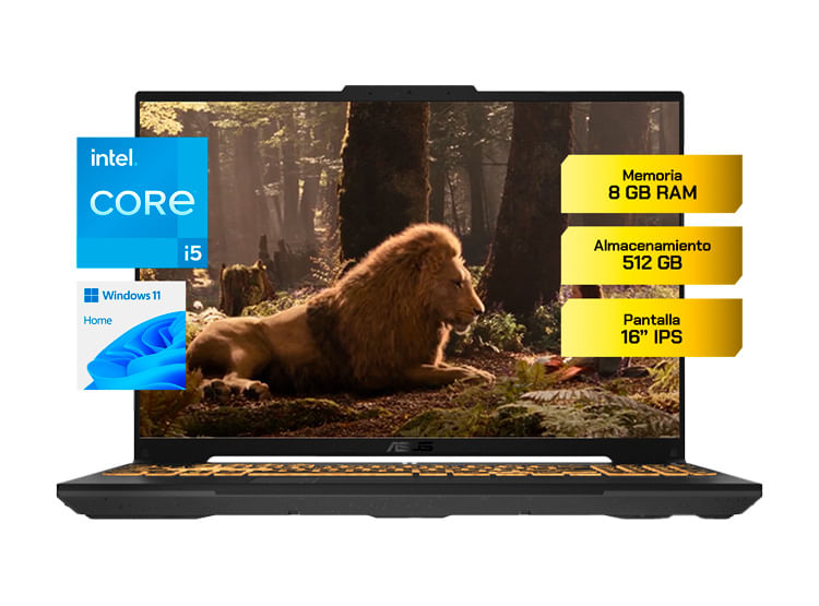 Laptop ASUS TUF Gaming F16 16” Intel Core i5 RTX 3050 8GB 512GB SSD