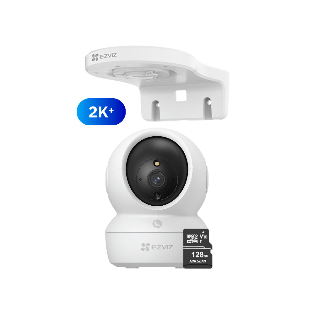 Cámara Inalámbrica Wifi 360º para interiores H6C 2K 4MP + Soporte de montaje + Micro SD 128gb - Ezvi
