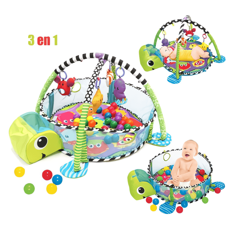 IDEAL Gimnasio de Actividad Tortuga Con Pelotas 3 en 1