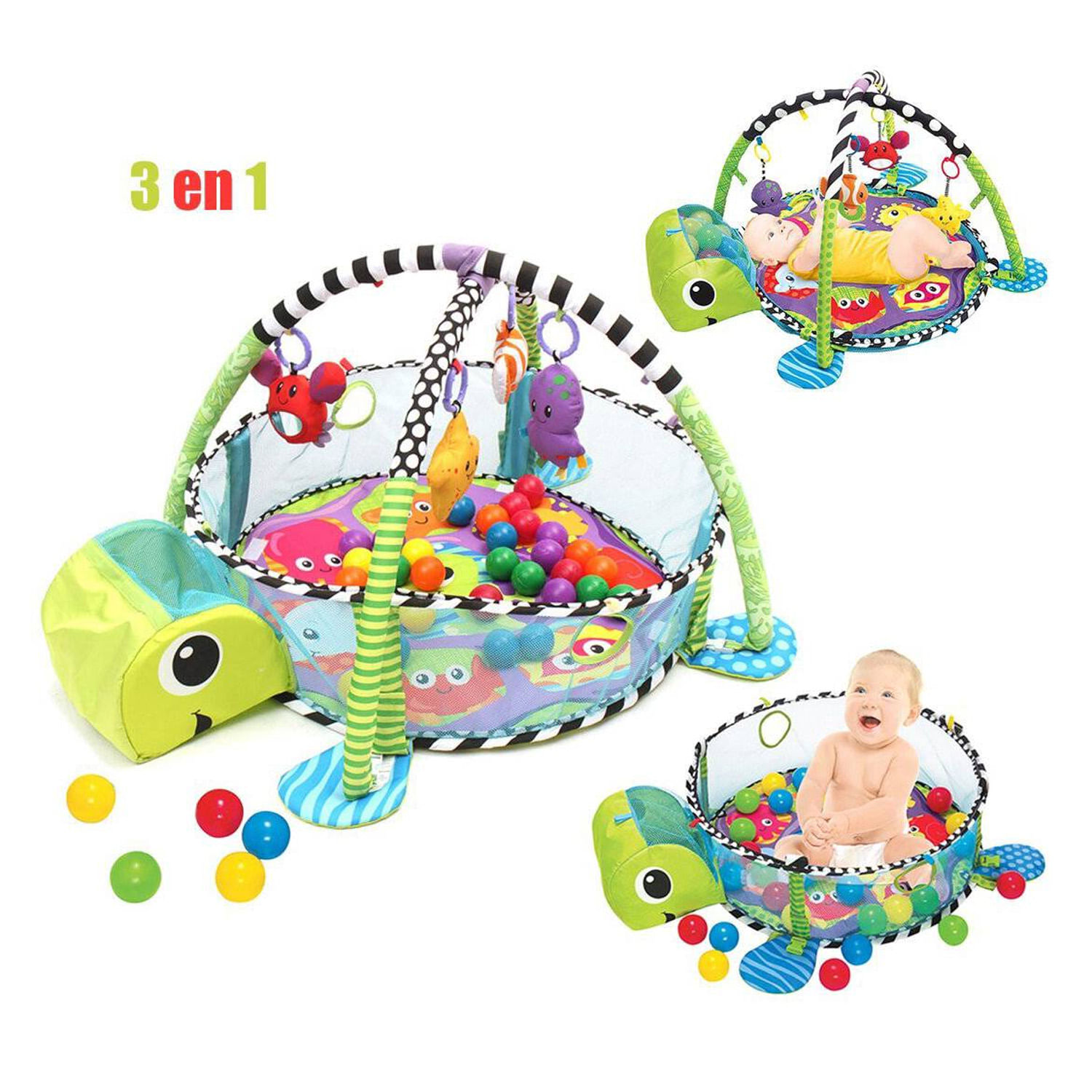 Gimnasio de Actividad Tortuga Con Pelotas 3 en 1