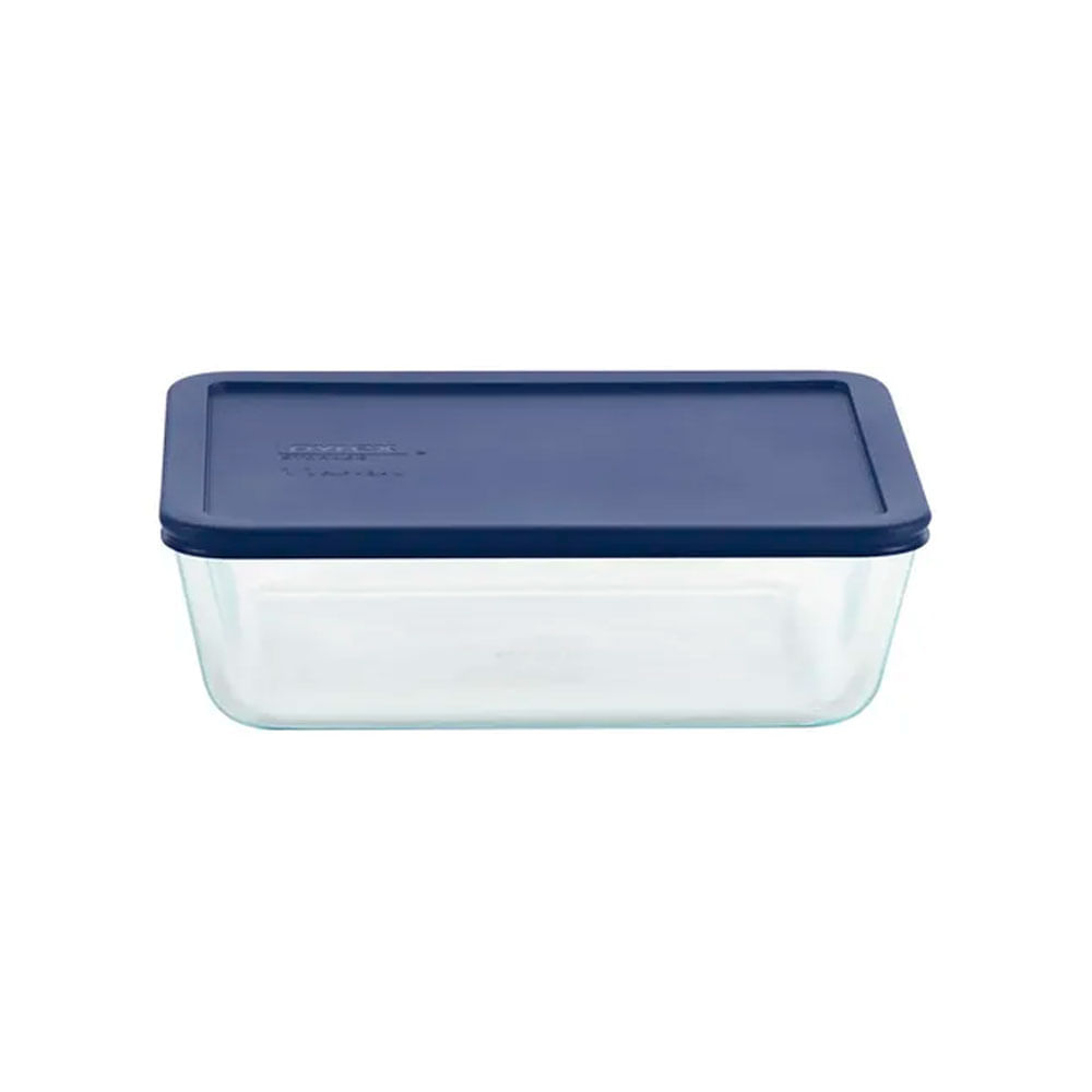 Fuente Rectangular Pyrex  2.60lt  11 TZ con tapa Azul - Sku24106
