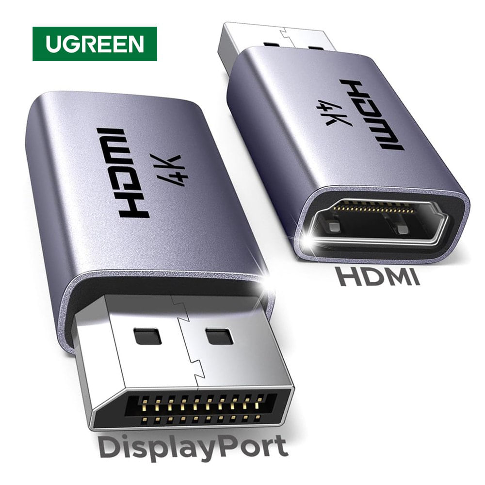 Pack 2 adaptador convertidor Displayport a HDMI 4k 30hz UGREEN unidireccional