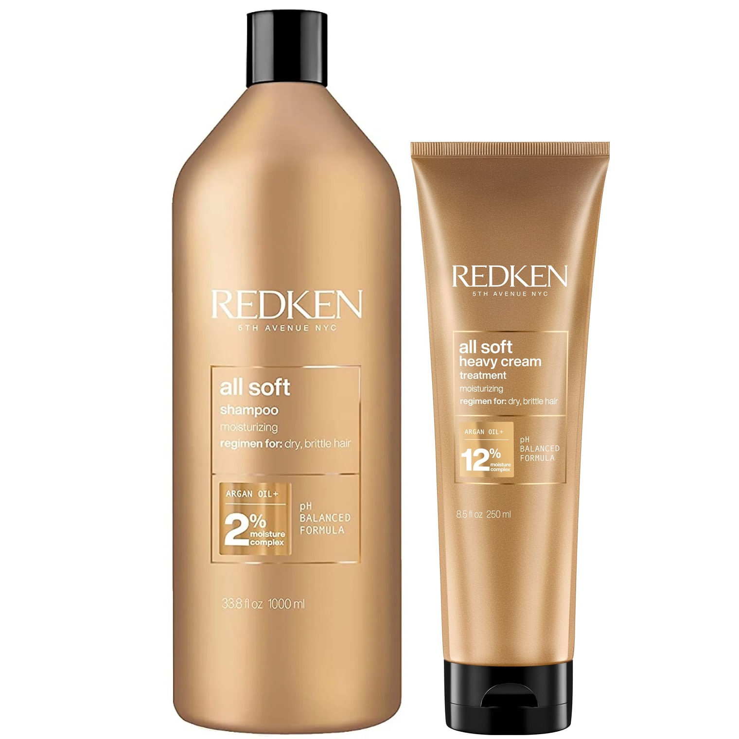 Shampoo con Aceite de Argán 1000ml + Mascarilla Redken All Soft
