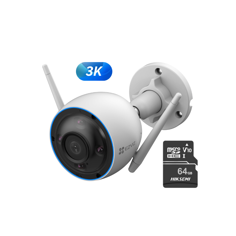Cámara Ezviz para el hogar inteligente con wifi H3 3K para exteriores + Micro SD 64gb - Ezviz