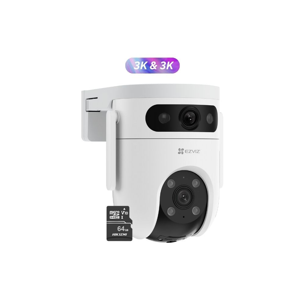 Cámara de seguridad WIFI H9C Doble lente 3K 5MP & 5MP + Micro SD 64gb - EZVIZ