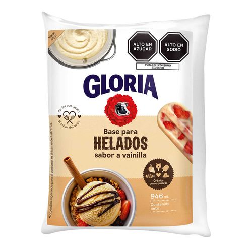 Base de Helado Vainilla GLORIA Bolsa 946ml