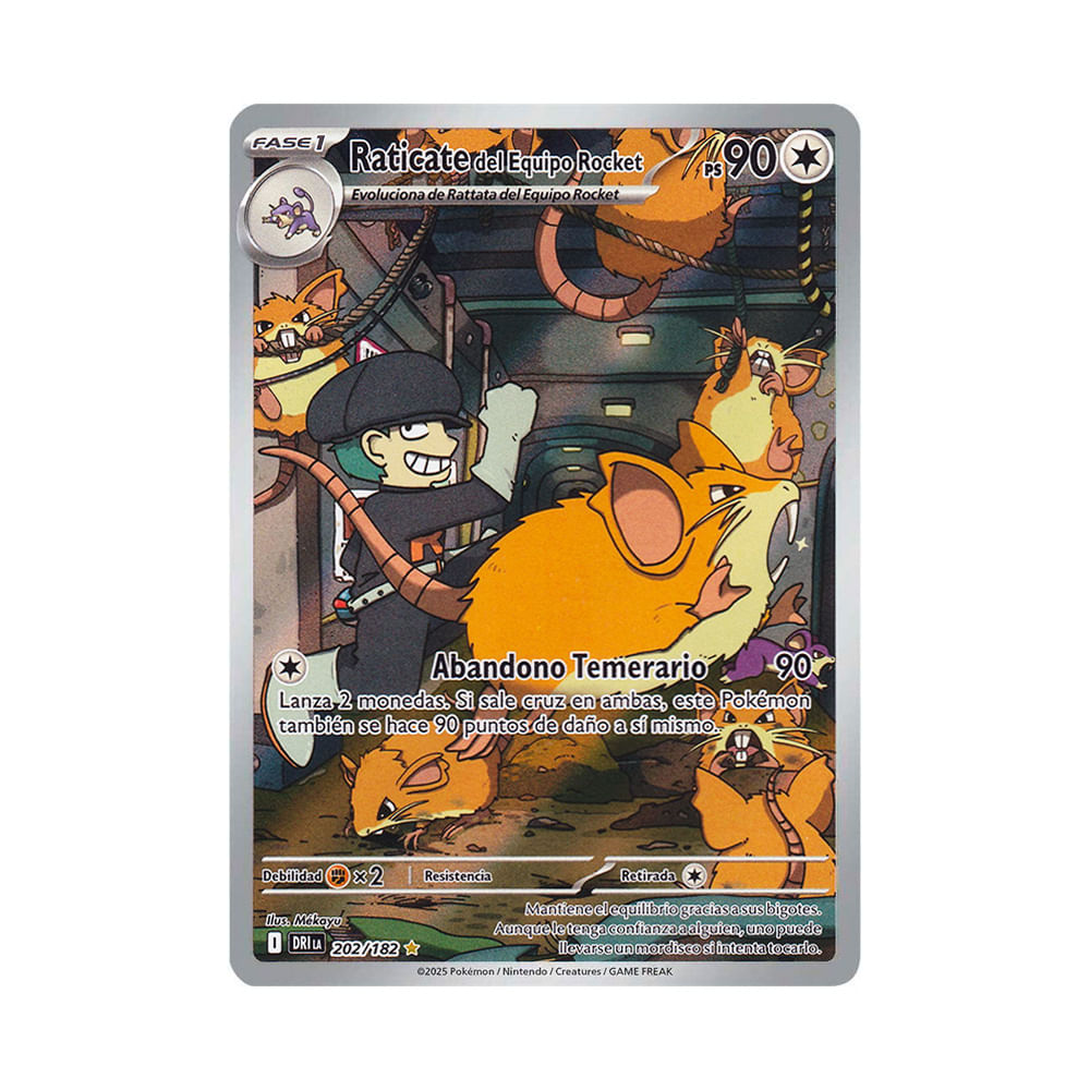 Pokemon TCG Raticate Equipo Rocket 202 182 Español Latino