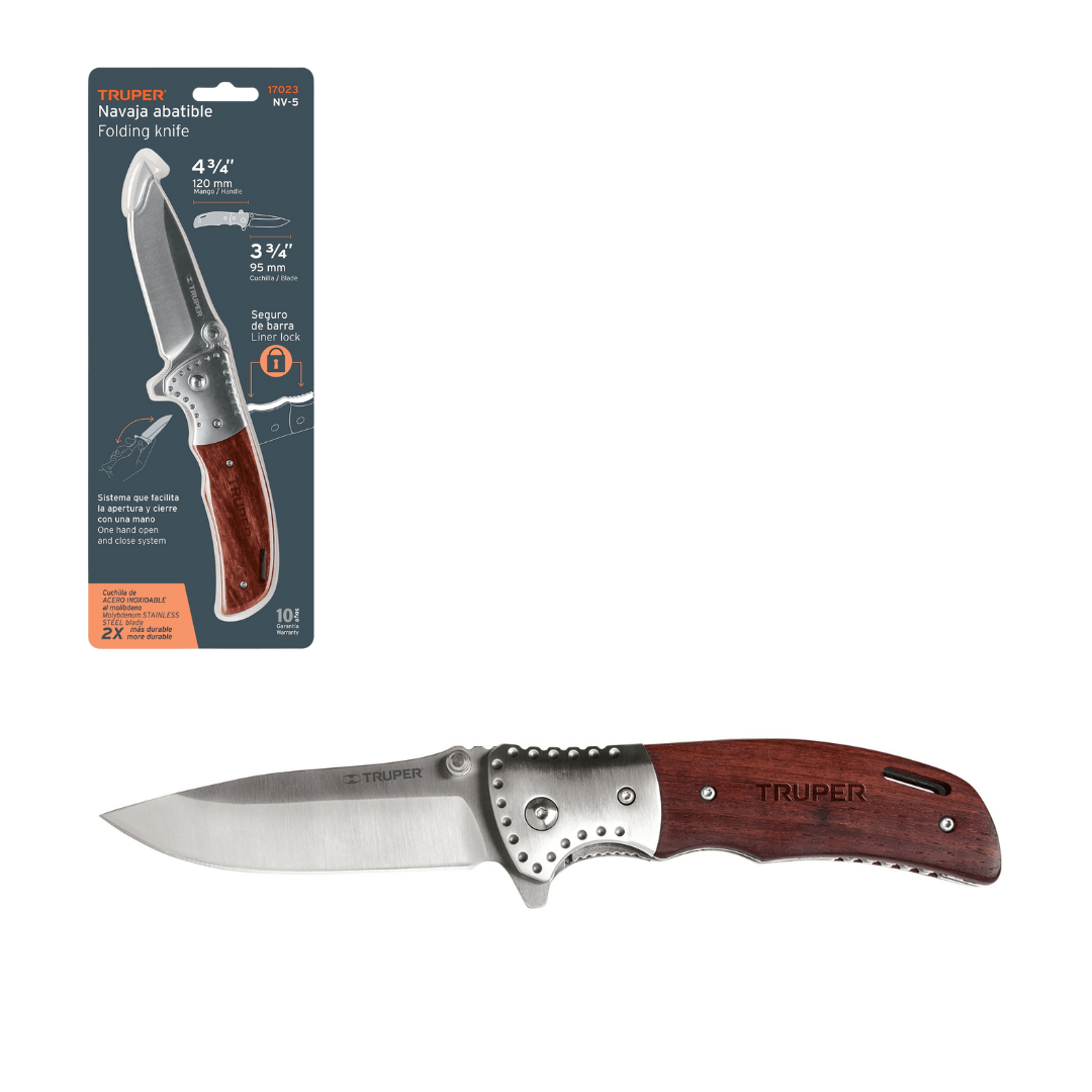 Navaja Abatible Acero 3 3/4 "" Nv-5 Truper