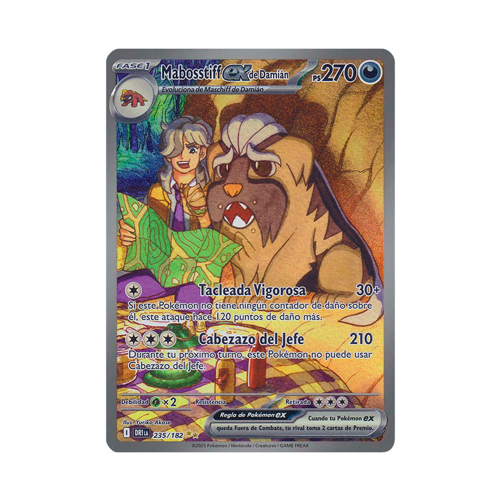 Pokemon TCG Mabosstiff Ex de Damian 235 182 Español Latino