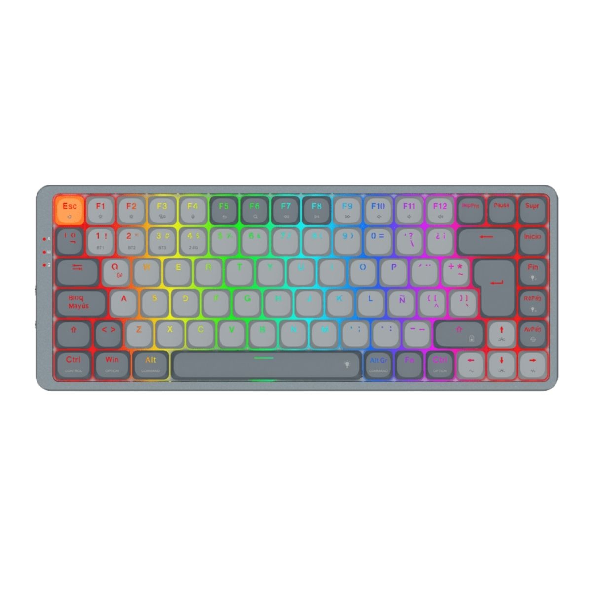 Redragon - Teclado Azure K652 RGB 75% Wireless Español Switch Red