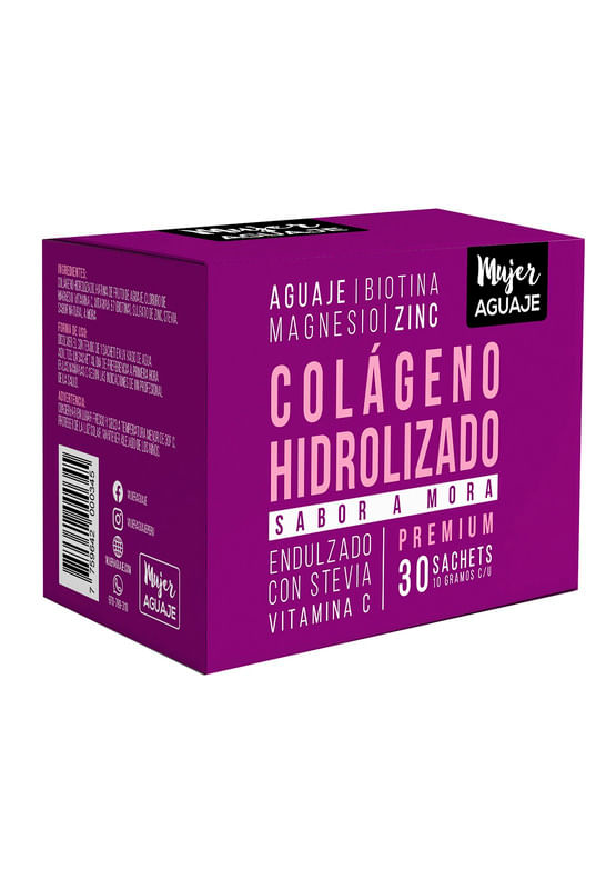 Colageno Hidrolizado sabor Mora Caja 30 sachets 10g c/u Mujer Aguaje