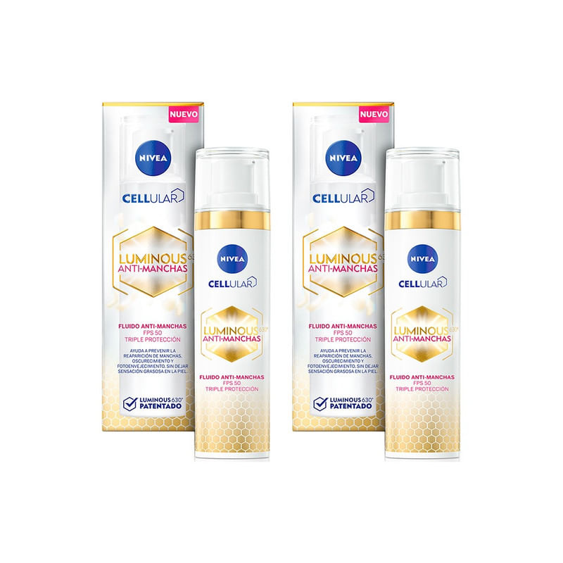 NIVEA Fluido Luminous Anti Manchas Día SPF50 40ML (x2)