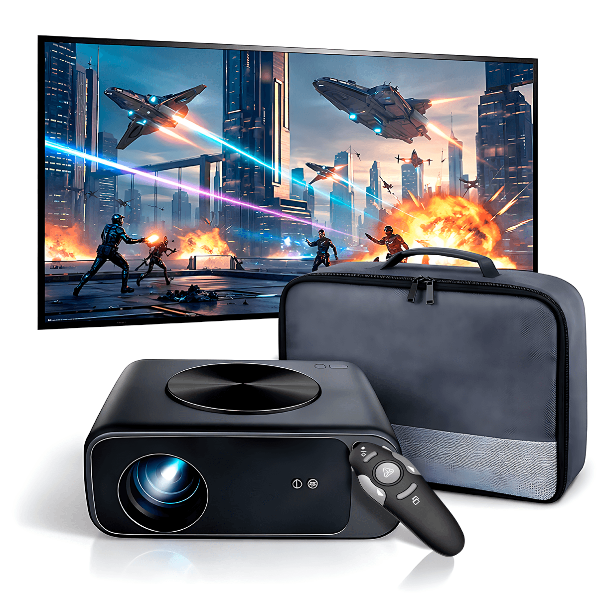 Proyector Smart SD550 Enfoque Automático + Ecran 120 Pulgadas + Puntero Láser + Bolso de Transporte