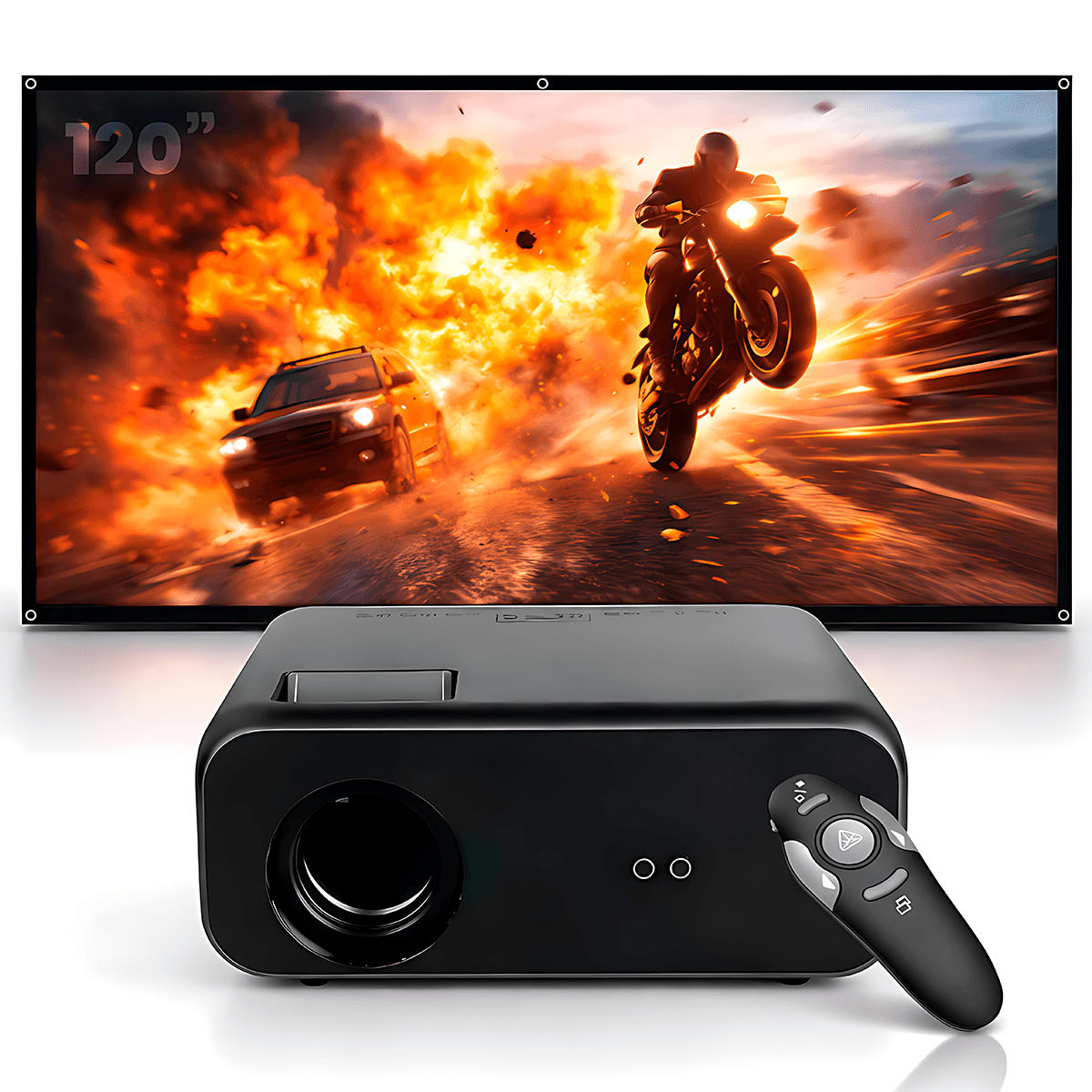 Proyector Smart Owlenz SD550 Enfoque Manual + Ecran 120 Pulgadas + Puntero Láser