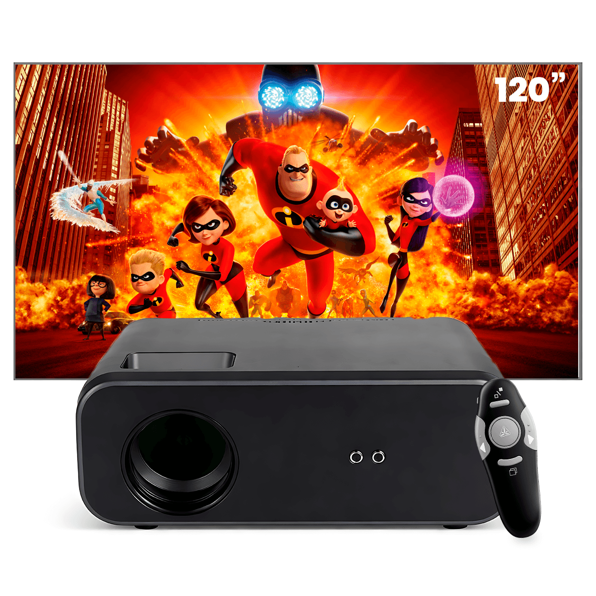 Proyector Smart Owlenz SD550 Enfoque Manual + Ecran 120 Pulgadas + Puntero Láser