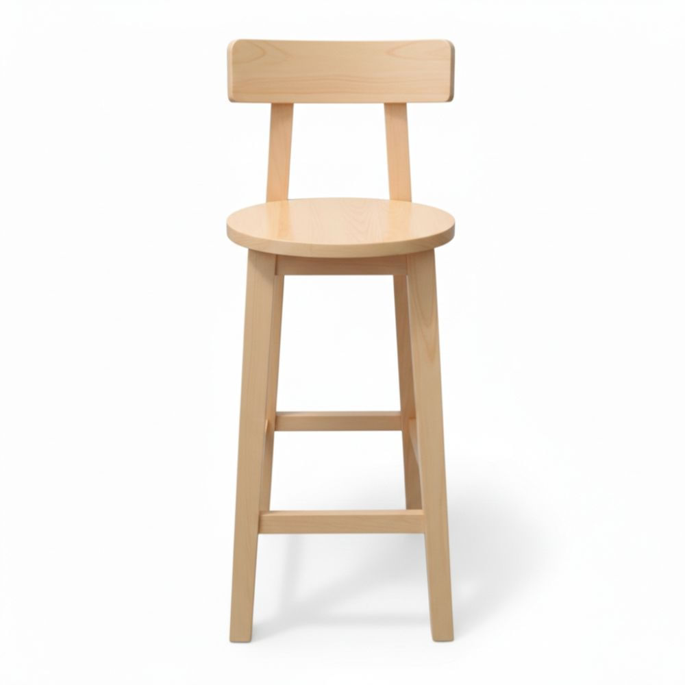 Silla bar alta de madera Pino en natural