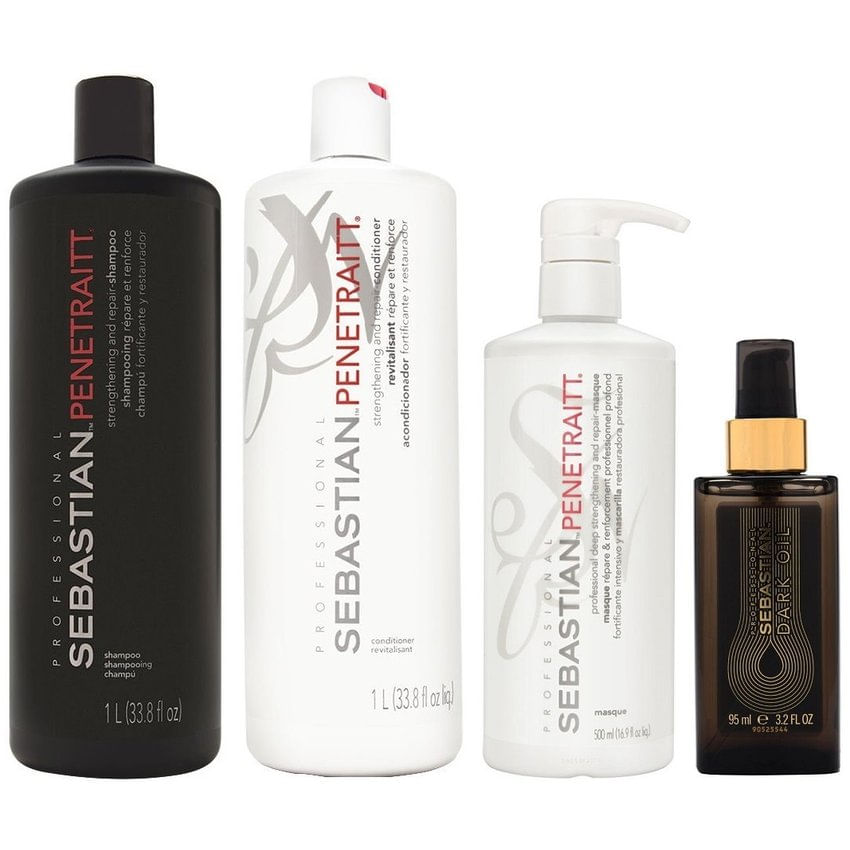 Shampoo 1000ml +Conditioner +Mascarilla +Dark Oil Sebastian Penetraitt