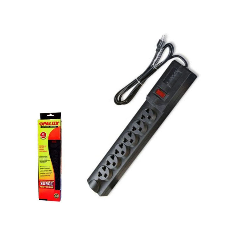 SUPRESOR DE PICOS 6 TOMAS OPALUX 3 MTS 16AWG