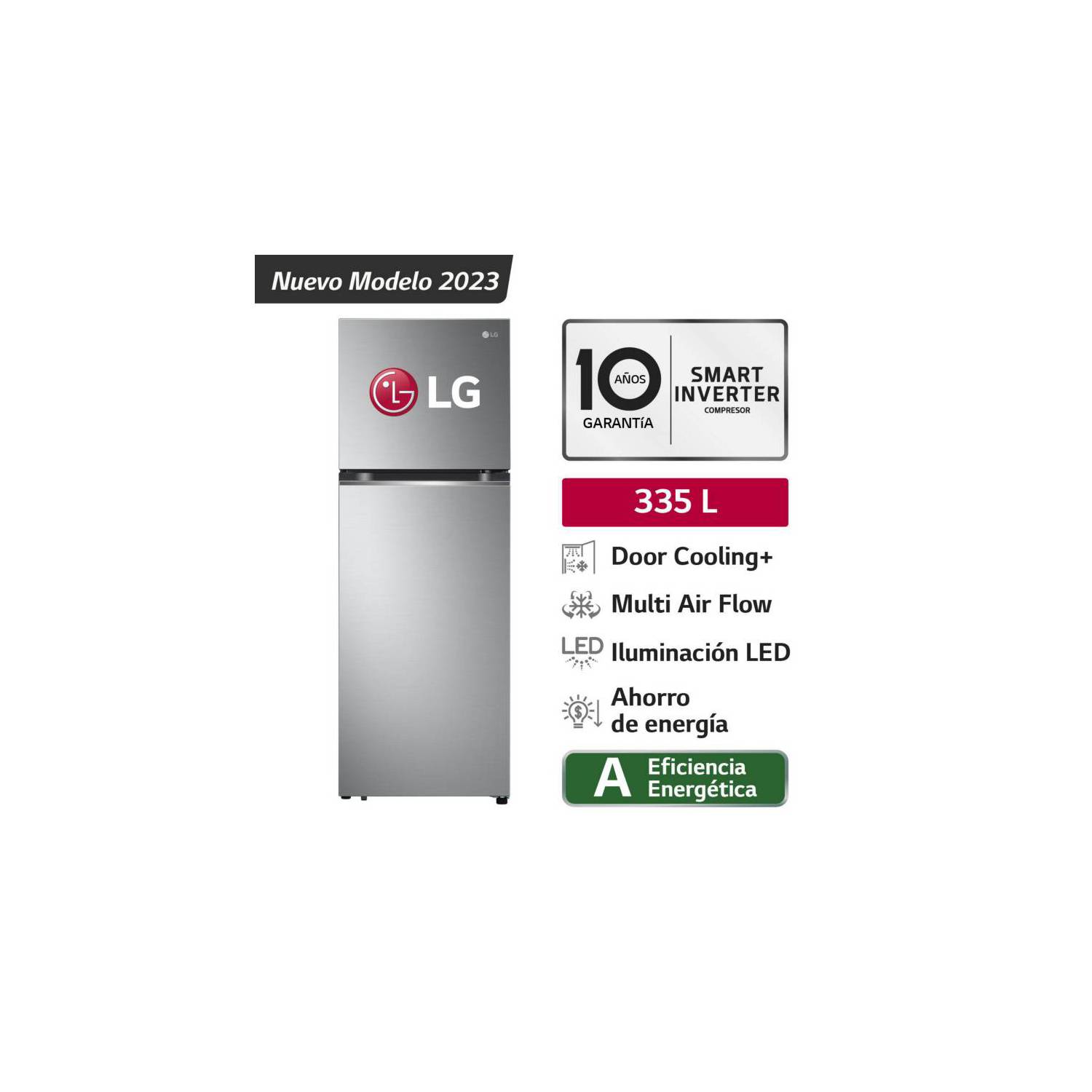 Refrigeradora LG GT33BPP 335 litros Plateado.