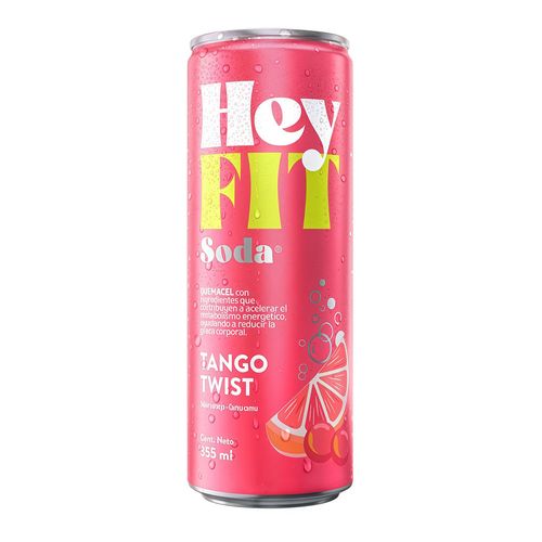 Gaseosa HEY FIT Soda Tango Twist Lata 355ml