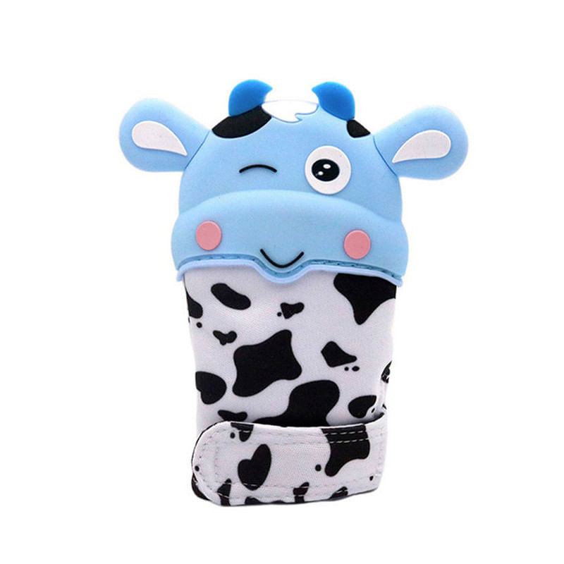 Guante Mordedor Para Bebe Baby Froggie Vaquita Celeste