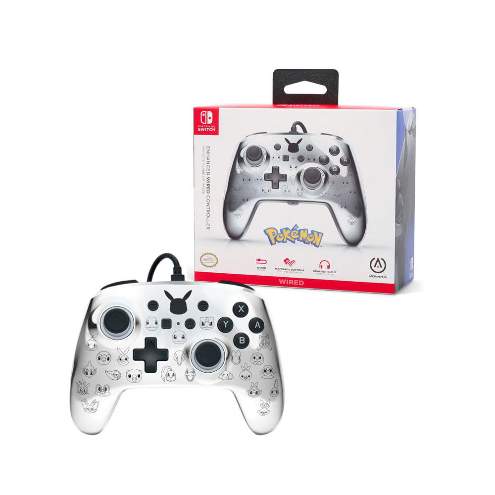 Mando Nintendo Switch Silver Pokemon Edicion Especial