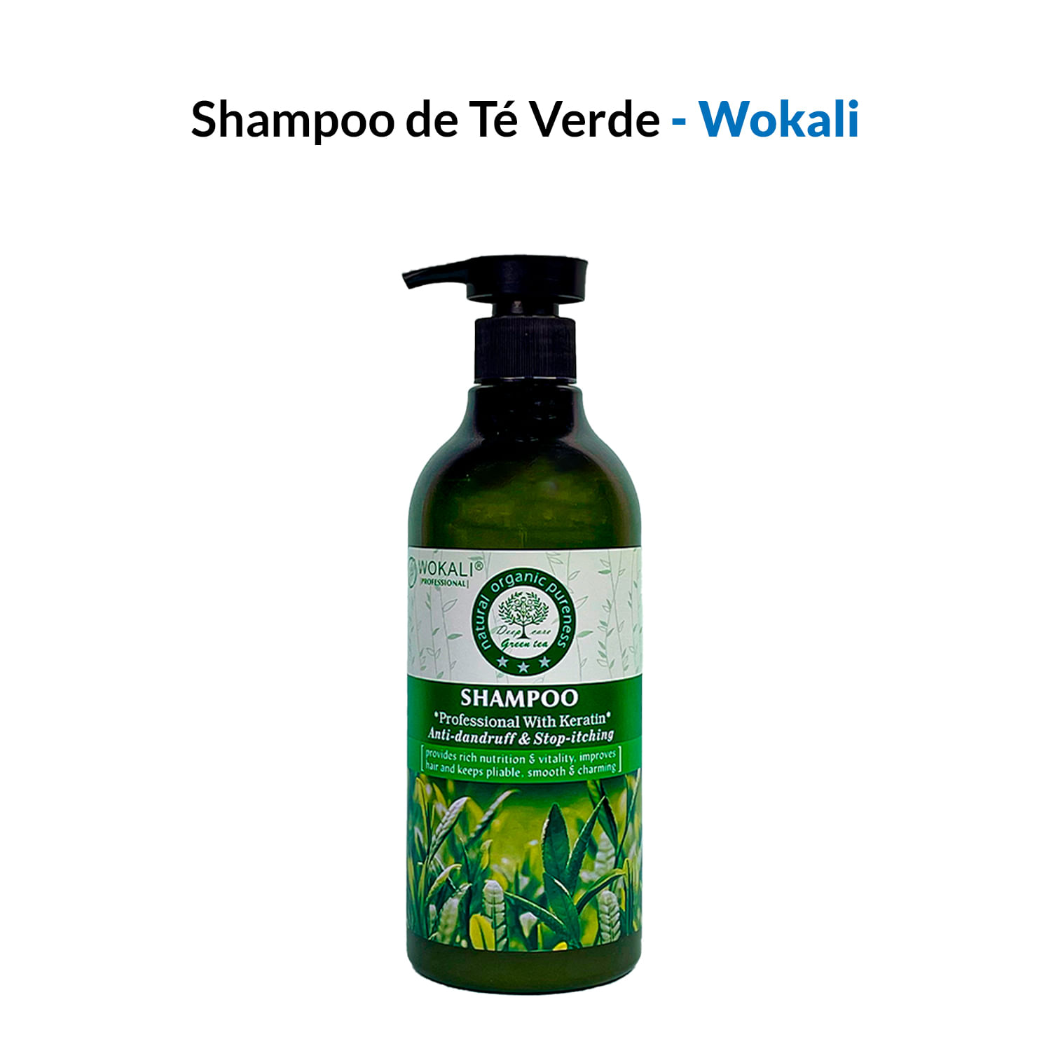 Shampoo de Té Verde 550ml - Wokali
