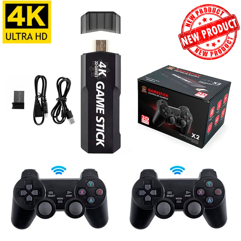 Consola Retro Game Stick X2 Plus 4K HD PS1 PSP SN64 30000 Juegos con Mandos Recargables