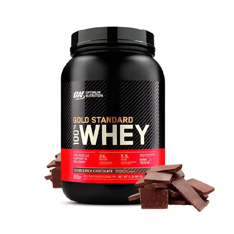 Proteína Gold Standard Whey de 1.85lb a 2lb - Optimum Nutrition - Double Rich Chocolate