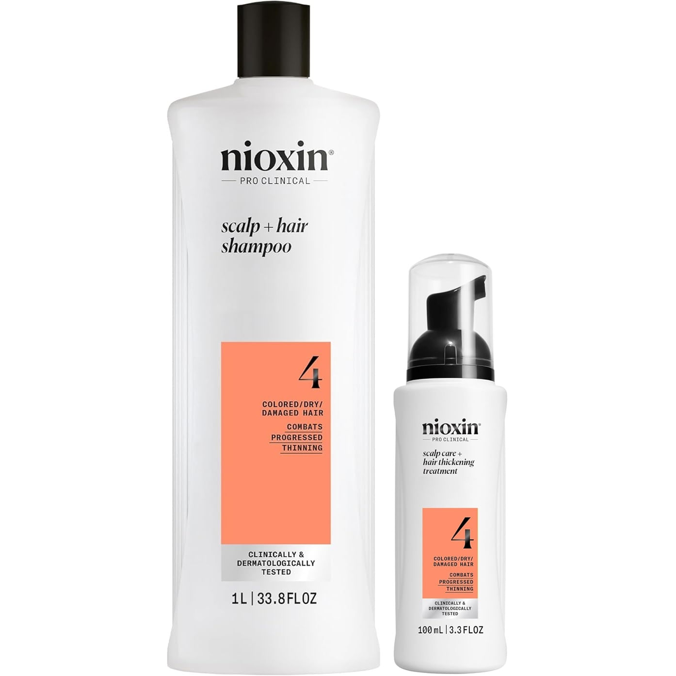 Nioxin-4 Shampoo Densificador 1000ml + Espuma Capilar Cabello Teñido
