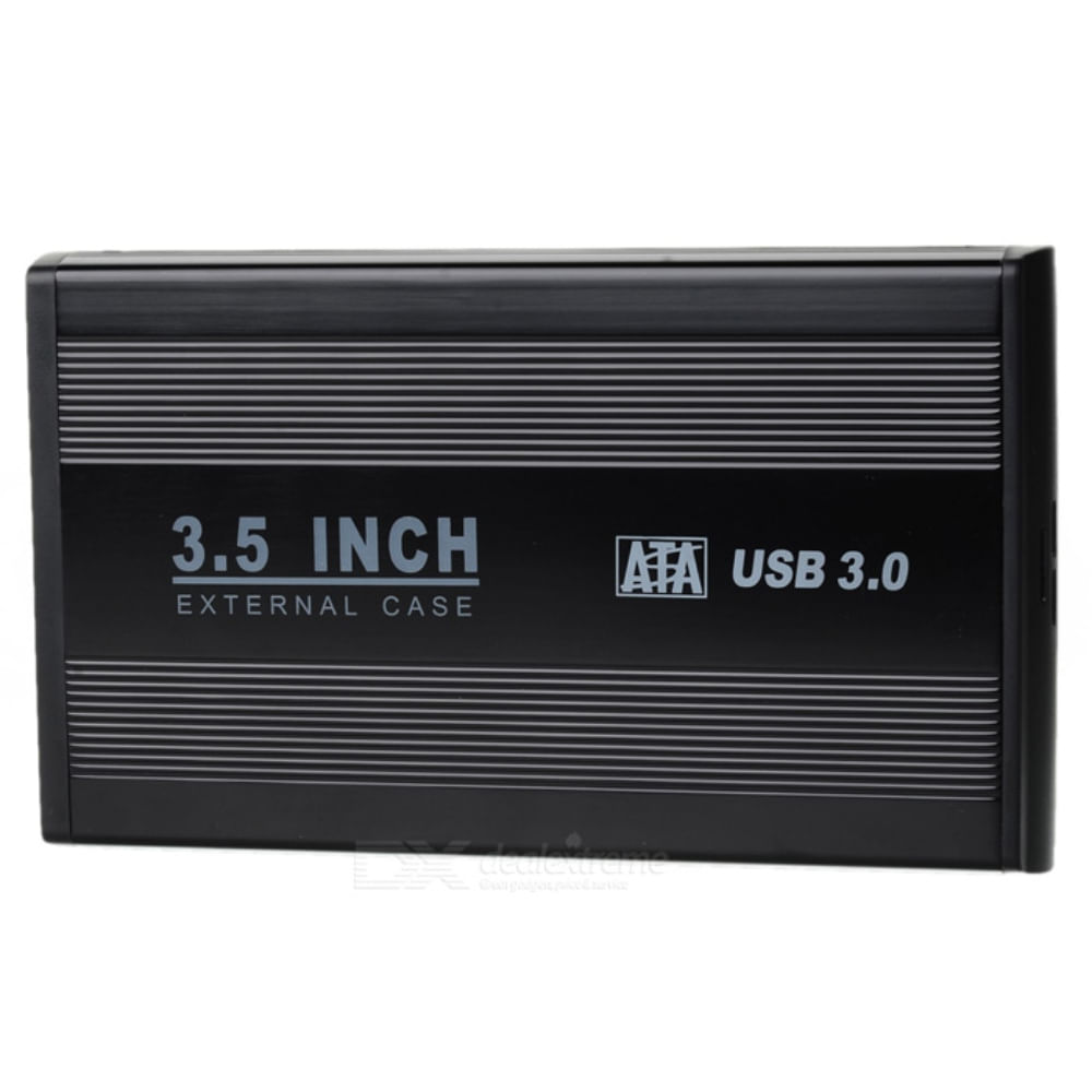 Case Disco Duro Externo Sata 3.5"" Usb 3.0 Pc HDD - Negro